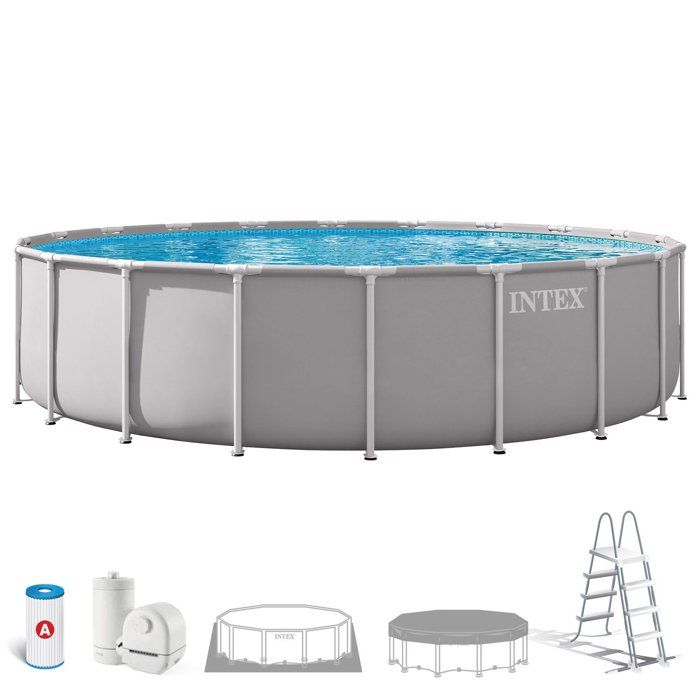 Kit piscina desmontable tubular INTEX - Prism Frame - 610 x 132 cm - Redonda - homidiscount