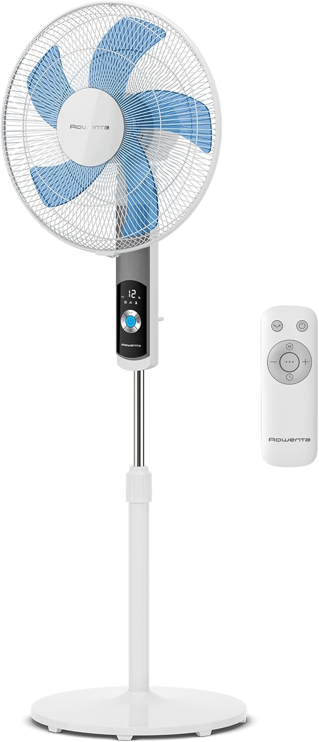 Rowenta Turbo Silence Ventilador de Pie, 35 dB(A), Refrigeración Potente hasta 7,2 m, 12 Velocidades, Oscilación 120°, Mando a Distancia, Pantalla LED, Temporizador 12 h - homidiscount