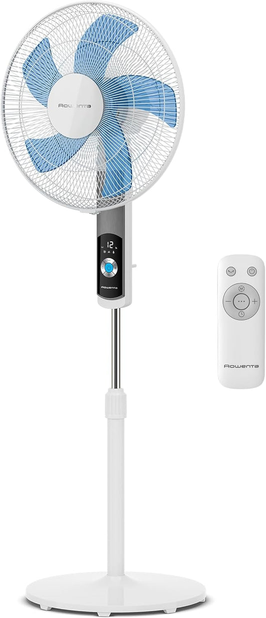 Rowenta Turbo Silence Ventilador de Pie, 35 dB(A), Refrigeración Potente hasta 7,2 m, 12 Velocidades, Oscilación 120°, Mando a Distancia, Pantalla LED, Temporizador 12 h - homidiscount